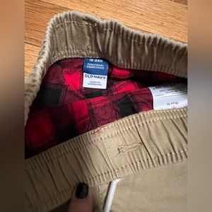 Cozy lined khaki pants 18m-24m new. Old navy